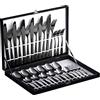 Velaze Set di posate in acciaio inox 18/10, 30 pezzi, posate per 6 persone, con scatola regalo, set di posate con coltello, cucchiaio e forchetta, lucidate a specchio, lavabili in lavastoviglie