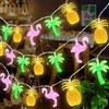 EKKONG Catena di Luci Tropicale Guirlande Luminose Estiva 20Led 3 Metri Tema Spiaggia Fairy Lights con Ananas, Palme, Fenicottero pour Interno Ed Esterno Festa Hawaiana