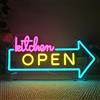 Wanxing Insegna Al Neon Open Kitchen, Scritte Neon Lettere Luminose Al a LED per Parete, Insegne Luminose Al Dimmerabile Con Cavo USB 5v 2a, Ideale per Negozi, Ristoranti E Decorazioni per La Casa