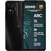 HMD Arc Smartphone (4 GB RAM/64 GB + MicroSD, batteria da 4000 mAh, display HD da 6,51, doppia fotocamera da 13 MP, OS Android 14 Go, certificato IP54, riparazione Gen1), nero