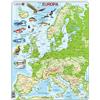 Larsen K70 Mappa Fisica Europa, edizione Tedesco, Puzzle Incorniciato con 87 pezzi