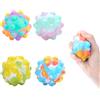 Wekuw Palline antistress, 4 pezzi, antistress, Pop it Ball Fidget, giocattolo antistress, per bambini e adulti (4 colori)