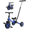 besrey Triciclo per Bambini 7-in-1 con Maniglia di Spinta per il Genitore a 5 Altezza per 1-5 Anni, Triciclo per Bambini Pieghevole, Bici per Bambini con Frizione a Ruota, Ruote Più Grandi, blu