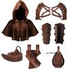 MVFEUIJ Accessori per cavalieri medievali, set di accessori retrò per cosplay, mago, Halloween, Marrone, Taglia unica