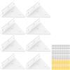 ZOFUN 8 supporti per scaffali sospesi, a triangolo invisibile, da parete, colore bianco, supporti da parete nascosti, robusti supporti da parete in metallo per scaffalatura, libreria