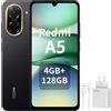 Xiaomi Redmi A5 Smartphone 4GB + 128GB Batteria 5200mAh Processore Octa Core 32MP Al Doppia Display 6.88 Pollici Impronte Impronte e Sblocco Viso, Nero - Incluso Caricabatterie 67W