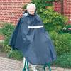Unbekannt Poncho per deambulatore con 2 passanti in gomma per le braccia - Impermeabile e antivento - con cerniera, berretto e finestra per anziani, Blu, 1 Stück (1er Pack)