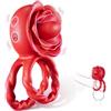 Beslow Anello Vibrante per Lei e Lui - Sexytoysys Uomo Anello Pene Stimolatore per Clitoride con 10 modalità di leccaggio e vibrazione Toys Sessuali per Donna Fiore Sexytoysys Coppia Cock Ring