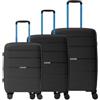 R Roncato Trolley AVIATOR realizzato in POLIPROPILENE (NERO/BLU, SET(S+M+L))