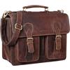 STILORD "Kronos" Cartella insegnante Pelle Classica Borsa Lavoro Grande Uomo Donna Portadocumenti Ventiquattrore Cuoio Colore:florida - marrone