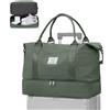 WEPLAN Borsone da Viaggio Donna 45x36x20 Easyjet Borsa da Viaggio Aereo Bagaglio a Mano Borsone Palestra Donna Weekend Ospedale Borsa Sportiva Piscina con Scomparto per le Scarpe,Verde Militare L