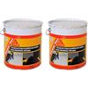 Sika - Sikalastic Black, Nero - Membrana impermeabilizzante bituminosa - Resistente agli agenti atmosferici ed ai ristagni di acqua - Latta da 5kg (Confezione da 2)