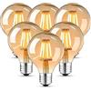 HISAYSY Lampadina E27 Vintage LED 4W Edison - Decorativa 470LM 2700K, Retrò filamento lampada ideale per casa, caffè, bar, 6 pezzi