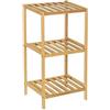 Relax World Scaffale da Bagno Portaoggetti 3 Ripiani Legno di Abete, Mensole a Colonna Multiuso, Organizer Libreria Cucina, Garage, Giardino, Libreria Colore Naturale, Cm (35x30x70)