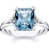 Thomas Sabo anello in argento da donna pietra blu con luna e stella TR2297-644-1-54 misura dell'anello 54/17.2