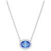 Swarovski Constella Collana, con Zirconia Swarovski a Taglio Oval e Cristalli Swarovski a Taglio Tondo, Moschettone, Placcata in Tonalità Rodio, Blu
