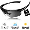 Giyim Occhiali da sole da corsa polarizzati da ciclismo, unisex, protezione UV400, occhiali da sole sportivi con 5 lenti intercambiabili, occhiali fotocromatici da ciclismo per guida, moto, escursionismo