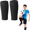 JEYORZY 1 Paia Calzini Parastinchi, Calzini Parastinchi Calcio Traspiranti Supporto Parastinchi Calcio Maniche per Calzini da Calcio per Bambini Adulti Principianti (Nero)