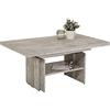 Hela Tische, Jerome - Tavolino da salotto, materiale a base di legno rivestito in melammina, effetto cemento, allungabile: 110-177 cm, regolabile in altezza con sollevatore: 53-69 cm