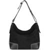 VINBAGGE Borsa a mano da donna in velluto, con manico superiore, vintage, morbida, borsa a tracolla, regalo da donna, Nero