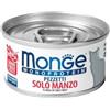 Generico Monge Umido Gatto Monoprotein Solo MANZO,alimento completo monoproteico per gatti adulti di tutte le taglie, sfilaccetti naturali senza conservanti e coloranti | 12 scatolette da 80 grammi l'una.