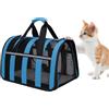 Treer Trasportino Gatto, Borsa Ripiegabile Trasportino per Gatti Viaggio, Cane con Materasso Morbido Striscia Riflettente,Aereo Borsa per Animali Domestici