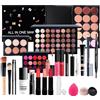 Generic Set completo per trucco da donna, kit per trucco alla moda, con pennello, palette di ombretti, lucidalabbra, per donne e ragazze