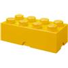 Room Copenhagen LEGO Storage Brick 8 Knobs YELLOW - Contenitore Impilabile 12,1 l - Scatola in Plastica con Coperchio, Organizer per Scrivania e Porta Giochi