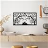 Wallity Hanah Home Elegante accessorio decorativo da parete in metallo, nero, 37 x 70 cm, 100% metallo, spessore 1,5 mm, perfetto per la decorazione della casa moderna e arte da parete unica