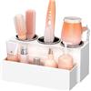 NIUBEE Organizzatore per strumenti per capelli, asciugacapelli e styling in acrilico, organizer per asciugacapelli da bagno, supporto per accessori, trucco, articoli da toeletta (bianco)