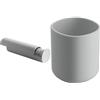 Alessi PL17 W Birillo Contenitore da Bagno, PMMA, Bianco, Acrilico, 18x18x12 cm + Birillo PL03 W Bicchiere Portaspazzolino di Design in PMMA