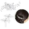 Coyanyu Pettine per Capelli da Sposa, 3 Pezzi Diapositive Fermaglio per Capelli con Perle Vite di Cristallo Fermagli Strass D'argento Copricapo da Sposa per Accessori per Capelli Festa di Nozze per Ragazza