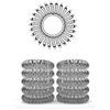 Gerlich Set di 10 elastici per capelli a spirale - elastici per meno doppie punte e capelli rotti - elastici per capelli - spirali per capelli fini - cavo telefonico, trasparente, 3.5 cm