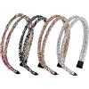 Eterspr 4 Pezzi Fasce per Capelli, Fascia per Capelli a Doppia Faccia, Fascia per Capelli con Strass, per Accessori per Capelli Femminili e per Ragazza (4 Colori)