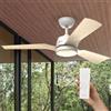 Mellerware - Ventilatore da soffitto esterno con luce Brizy Bright Outdoor 45 W | IP24 | Ultra silenzioso | 6 velocità | Funzione Estate-Inverno | 3 pale | Timer | LED | Telecomando