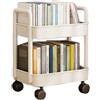 BFYDOAA Carrello Portaoggetti Laterale a 2 Livelli, Tavolo, Divano, Carrello Portaoggetti Laterale con Ruote, Sotto la Scrivania, Piccola Libreria Mobile per L'organizzazione della Cucina Domestica Dell'uffic
