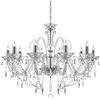 TRY-YEAN Lampadario Trasparente a 10 Braccia Lampadario in Cristallo Lusso Sospensione Classico in K9 Cristalli Gocce con Catena Regolabile per Camera da Letto, Soggiorno, Corridoio, Ingresso E14