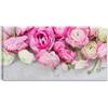 Quadri L&C ITALIA Fiori Vintage 12 - Quadro Moderno con Fiori Rosa Bianchi per Soggiorno Camera da Letto Cucina 90 x 45 Stampa su Tela Canvas da Parete Shabby
