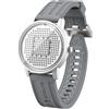 EUTOUR Orologio Magnetico da Uomo con Traccia Quadrata Inseguimento Dinamico Creativo Minimalista alla Moda Orologio al Quarzo con Cuscinetto a Sfera 40mm Cinturino in Silicone Argento