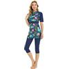 TaissBocco Rash Guard da Donna Costume da Bagno Modesto per Ragazze Manica Corta Bikini Costumi da Bagno da Surf Burkini (K4, 3XL)