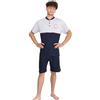 Leedya Pigiama Estivo da Uomo Corto e Leggero - Cotone Jersey 100% Pettinato - Pigiama Due Pezzi, Comodo e Traspirante - Scollo Serafino (IT, Testo, L, Regular, Regular, 810 Grigio)