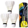 Generico Volani da Badminton - Piuma di volani da Badminton | con Palla da Allenamento Bianca da 3 Pezzi | Volani Professionali da Badminton in Piuma d', Palline ad Alta velocità per Giocatori Gio