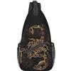QQLADY Marsupio dorato con scorpione per uomo e donna, cintura regolabile, casual, marsupio per viaggi, sport, corsa, escursionismo, marsupio, Nero , Taglia unica