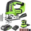 Greenworks Sega a batteria da 24 V e smerigliatrice a batteria, altezza di sollevamento 26 mm, brushless, batteria da 2 Ah e caricabatterie