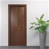 Porte Italiane, Porta Interna a Battente in Laminato High Density, Telaio in Legno e Coprifili Waterproof, con Serratura e Maniglia Hoppe Silver, 80x210 cm con Apertura DX, Colore Noce Nazionale