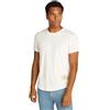 Calvin Klein T-Shirt Maniche Corte Uomo Badge Turn Up Sleeve Scollo Rotondo, Avorio (Ivory), XS