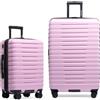 U.S. Traveler Boren - Valigia da viaggio robusta in policarbonato, con 8 ruote girevoli, manico in alluminio, Lavanda, 2-Piece Set, Hardside 8 ruote Spinner Bagaglio con sistema di maniglia in