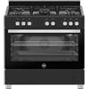 La Germania SE965ENE/24 - Cucina a gas con forno elettrico, 90x60 cm, Nero, Classe energetica A