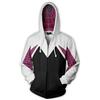 Gohill QYIFIRST Unisex Uomo Donna Coat Sweatshirt Cappotto Hoodie Felpa con Cappuccio Giacca Hooded Amazing Spider Gwen Bianco L (Petto 110cm)