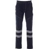 PAYPER Worker Summer Reflex Pantaloni Unisex Estivi con Bande Riflettenti in Cotone, Colore: Blu Navy, Taglia: S